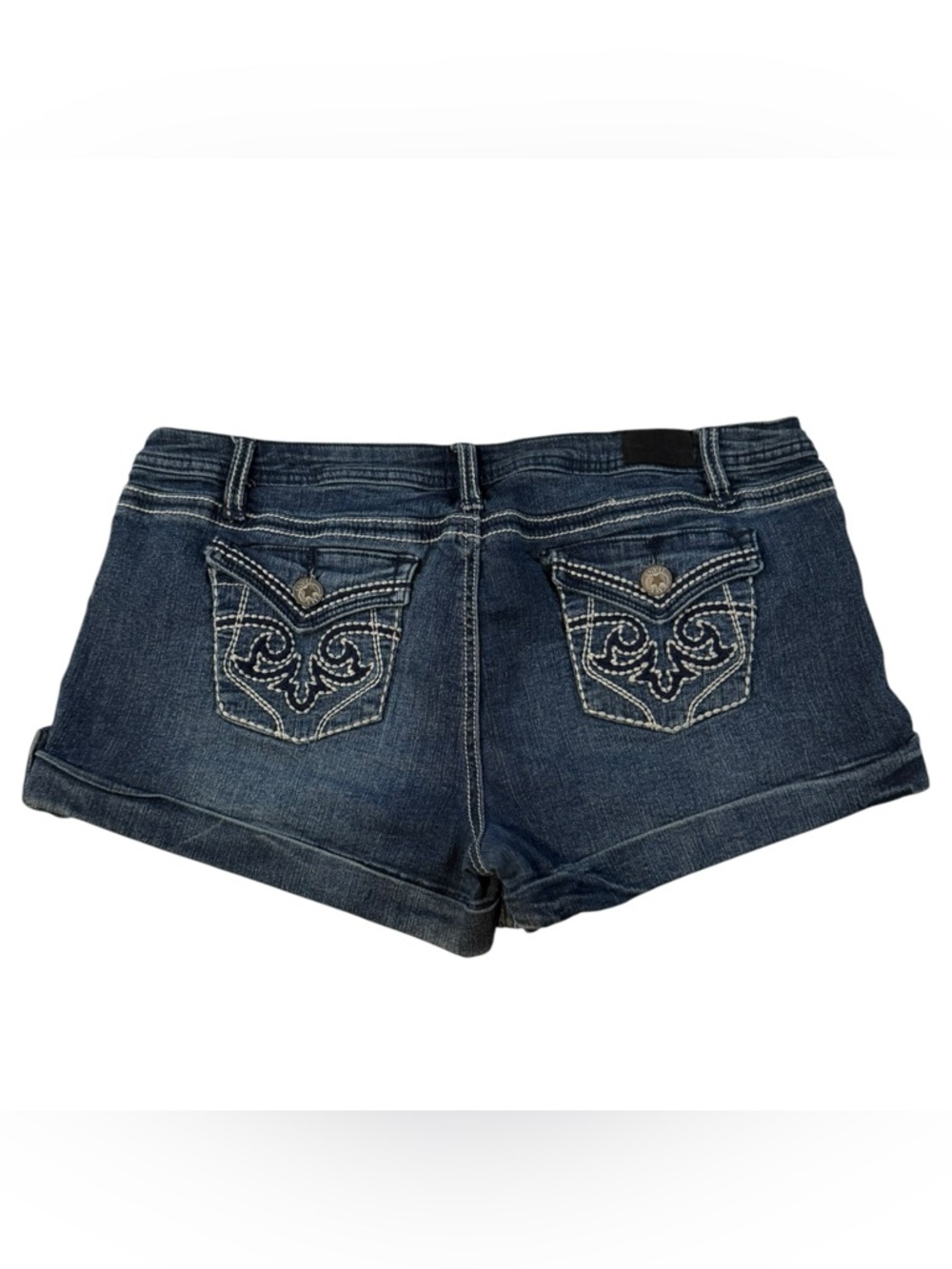 YMI Dark Indigo Embroidered Denim Shorts